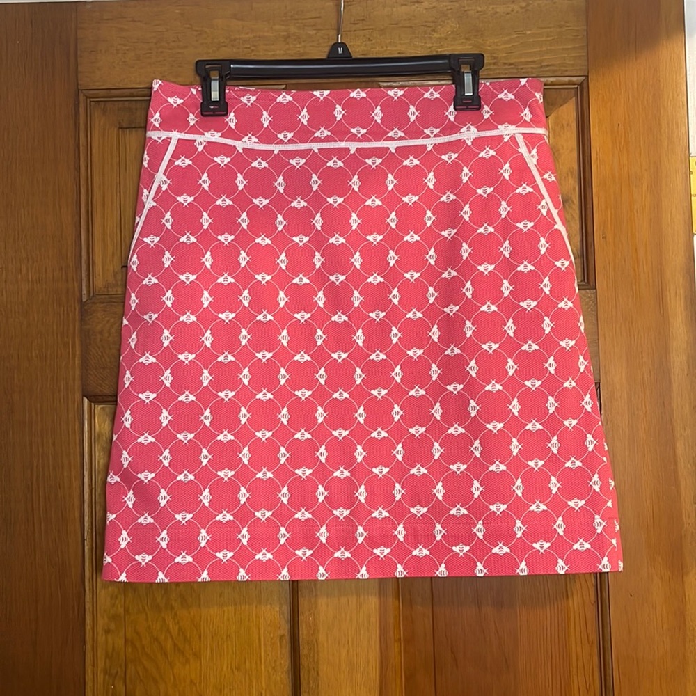 Talbots pink bumblebee skirt